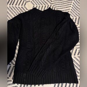 525 America Black Cable Knit Sweater